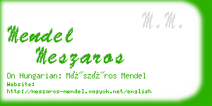 mendel meszaros business card